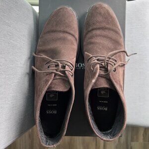 Dark Brown Hugo Boss Suede Chukka Boots - Men